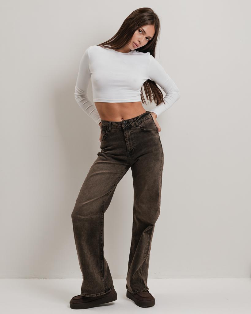 Джинсы женские It's Basic 3933 34 коричневые