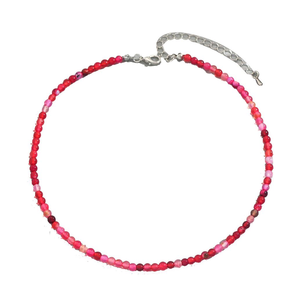 Новое женское колье, геометрическое цветное плетение, натуральный камень, длинная цепочка на ключицу, универсальное колье
