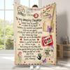 Airmail Letter Message To My Daughter Birthday Gifts Fleece Blanket Soft Warm Flannel Towel Quilt Bed Throw Blankets Bedspread