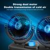 Car Cooling Fan with Dual Head 360 Degree Rotatable 2 Speed 12V DC Strong Power Low Noise Cigarette