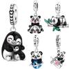 Медные милые животные пингвины Подвески Бусины Оригинальные Подвески Браслет Шарм Украшения Вечеринка DIY Модные Подарки