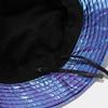 Leather Luminous Bucket Hat Wide Brim Shiny Sun Cap Unisex Laser Rainbow Fisherman Hat  Sunshade