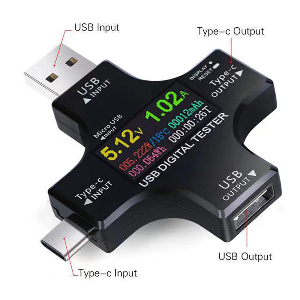60* 60* 11мм USB Type-C Цифровой Измеритель Тестер Мультиметр Монитор Тока и Напряжения