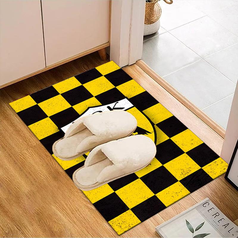 AEK AthensGolden And Black Crest Design Rug Office Floor Mat - Machine Washable for Bedroom, bedroom, livingroom, Room Decor Fan Gifts Christmas