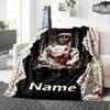 Custom Name Halloween horror Theme Printed Blanket - Perfect for Couch, Bed, Travel & Outdoor Use | Machine Washable, Cozy & Durable.