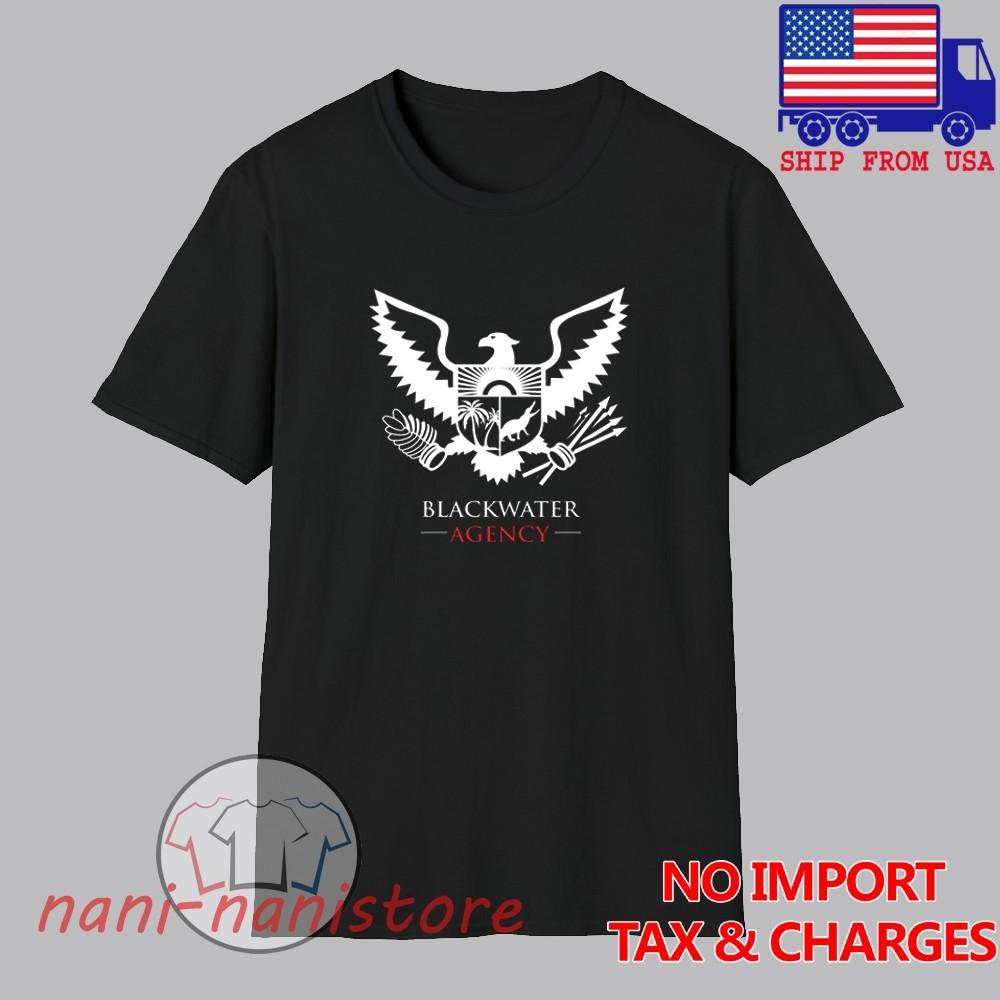Blackwater Agency Military Men#039;s Black Size S5XL Unisex T-Shirt