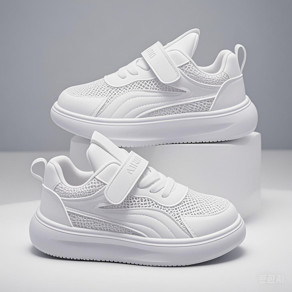 Весенне-летний стиль, детские белые туфли среднего и большого размера, кроссовки для мальчиков, спортивная обувь для девочек с мягкой нескользящей подошвой