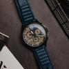 AVI-8 P-51 Mustang Blakeslee Chronograph Air Blue Leather Strap Серый и синий циферблат Кварцевые часы AV-4077-04 Мужские часы