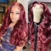 Front Lace Wig, New Ladies Burgundy Wig Long Curly Hair Big Wave Lace Wig Headgear