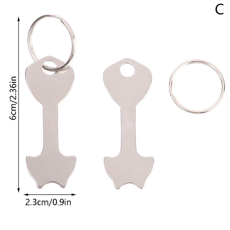 2Pcs Metal Shopping Cart Tokens Trolley Token Key Ring Keychain For Home Outdoor