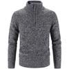Winter Men's Fleece Thicker Sweater Half Zipper Turtleneck Warm Pullover Quality Male Slim Knitted Wool Sweaters 3Xl