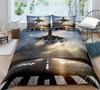 Airplane Fighter Duvet Cover King/Queen Size,flying Fighter Jet Bedding Set for Kids Teens Boys,modern Cool Airplane Quilt Cover