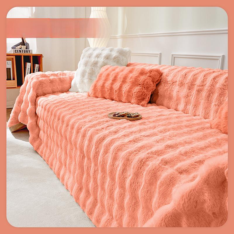 Пушистая подушка для дивана с защитой от кошачьих царапин, зимняя плюшевая Нескользящая крышка для дивана, новый чехол для дивана, тканевое полотенце