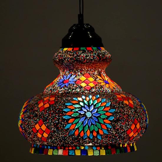 Подвесной светильник из стеклянной мозаики в форме Сурахи 30 см для гостиной, домашний декор, турецкая лампа