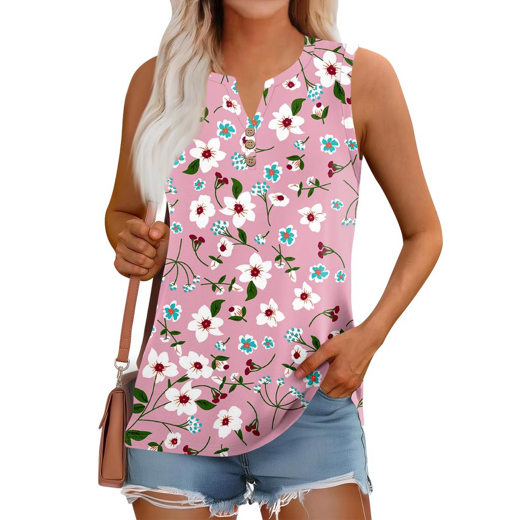 Женский летний жилет, свободный, однотонный, с пуговицами, V-образным вырезом, повседневная рубашка без рукавов