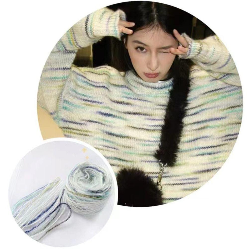 50g/roll Space Dyed Wool Yarn 150M Hand Knitted Yarn Colored Wool Yarn  For Sweaters and Scarves