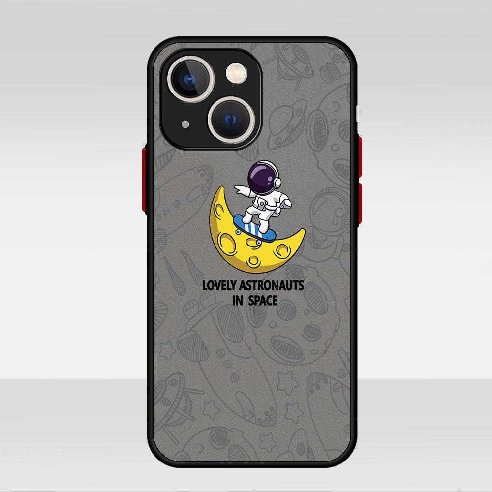 Astronauts Cosmonaut Cute Matte Case For Apple iPhone 14 11 13 7 12 Pro 7 XR XS Max 8 6s SE 2022 Soft Phone Cover