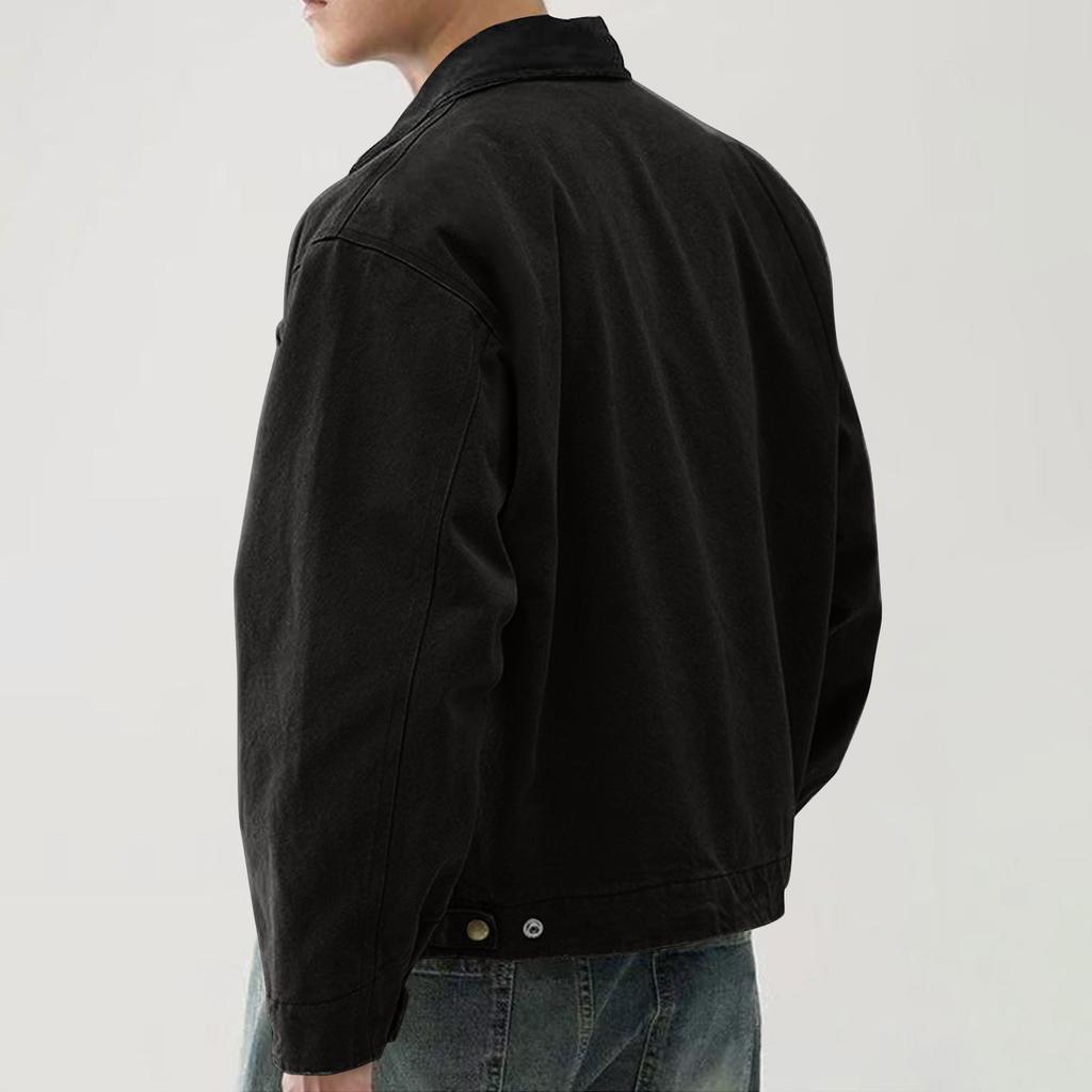 Men's Solid Color Camouflage Outdoor Sports Jacket Men's Pocket Button Casual Jacket