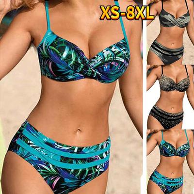 Женский комплект бикини Женский комплект бикини Летние купальники из двух частей Пляжная одежда One Piece Плюс размер