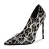 Comemore New Leopard Print Pointed Toe Pumps 12CM High Heels Sexy Women's Shoes Party Dress Heels Women Large Size 35-46