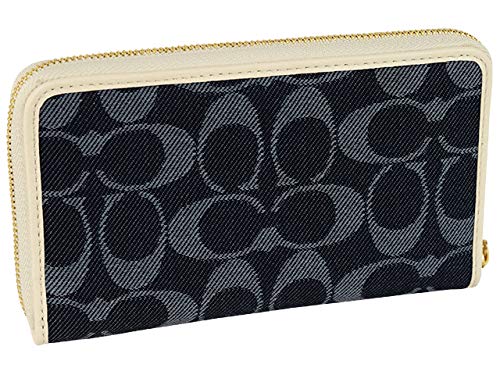 Folding Round Outlet [Coach] Wallet, Wallet, Bi-fold, Zipper, Denim, Ladies' [item]