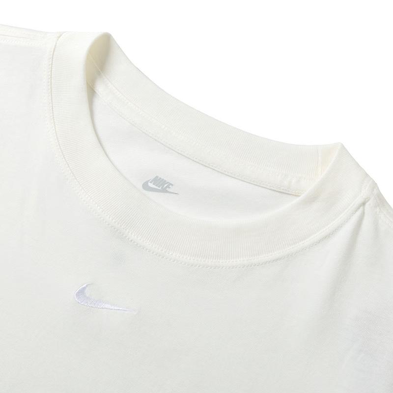 Nike Однотонная дышащая свободная футболка с коротким рукавом для женщин, топы белого цвета FD4150-134