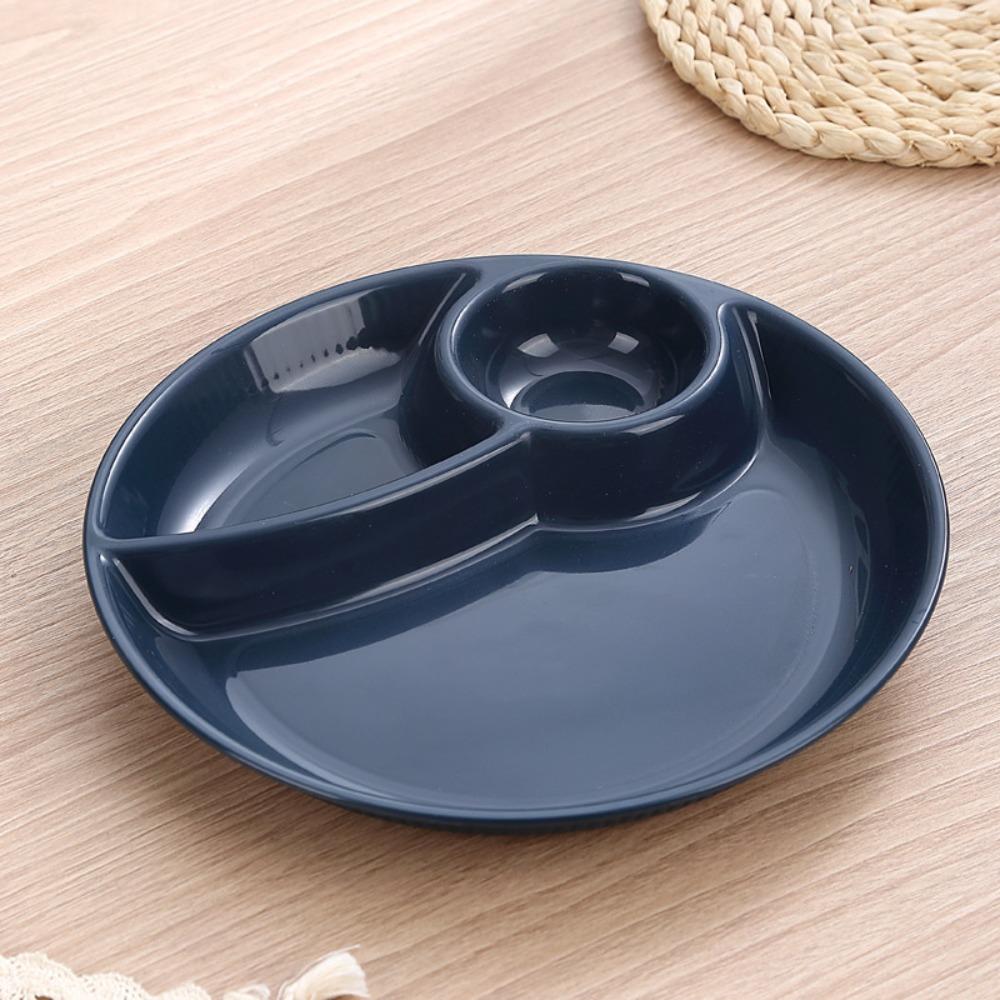 2 шт. Пластиковая тарелка для еды, пригодная для микроволновой печи, мерная тарелка для порций, портативная разделенная обеденная тарелка, контроль диеты