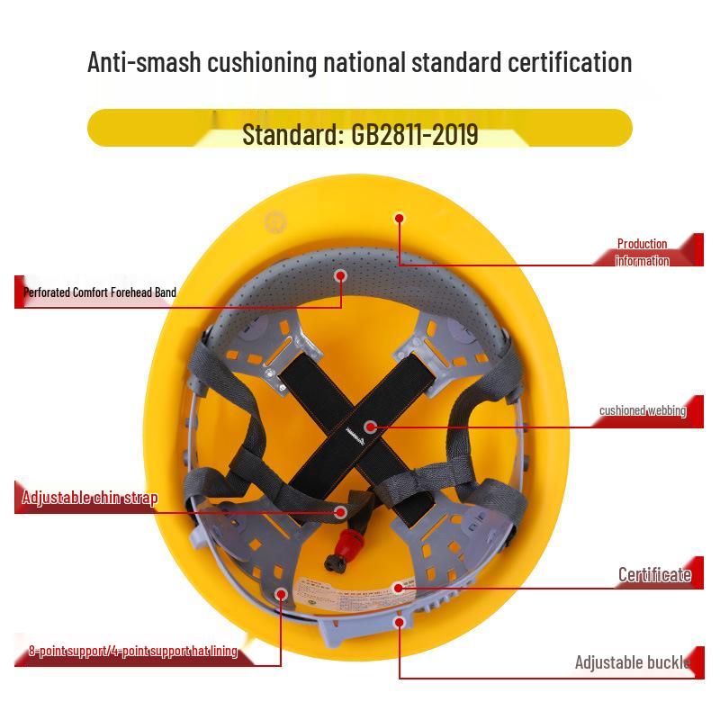 LIKAI Safety Helmet: Thick, Impact-Resistant Construction Site Protection with Customizable Printing for Supervisors and Engineers