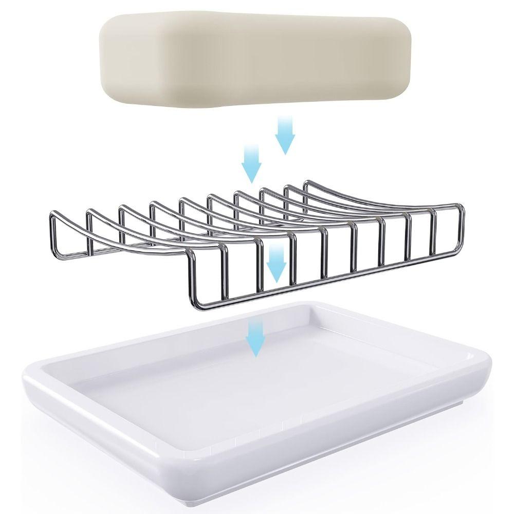 Multi-function Drain Soap Box Stainless Steel Drain Holder Simple Storage Dish Household