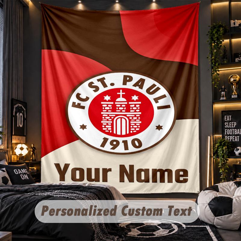 TapestryFC St. Pauli Custom Name Text Personalized Wall Hanging Tapestry Home Wall Decor