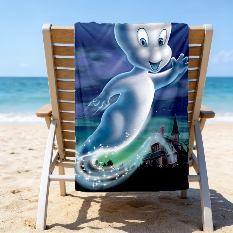 1pc Casper2 Beach Towel, Beach and Seaside Swimming Pool Equipment, Fashion Pattern, Rectangular, Travel Essentials