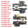 Плата зарядки для Xiaomi Redmi 14C 13 13C 12 12C 10 2022 Prime 10A 10C 10X 4G 5G Порт зарядки USB-разъем Плата PCB Док-станция Запчасти