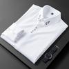 Новая весенне-осенняя высококлассная простая модная трендовая повседневная приталенная рубашка с вышивкой и длинным рукавом для мужчин