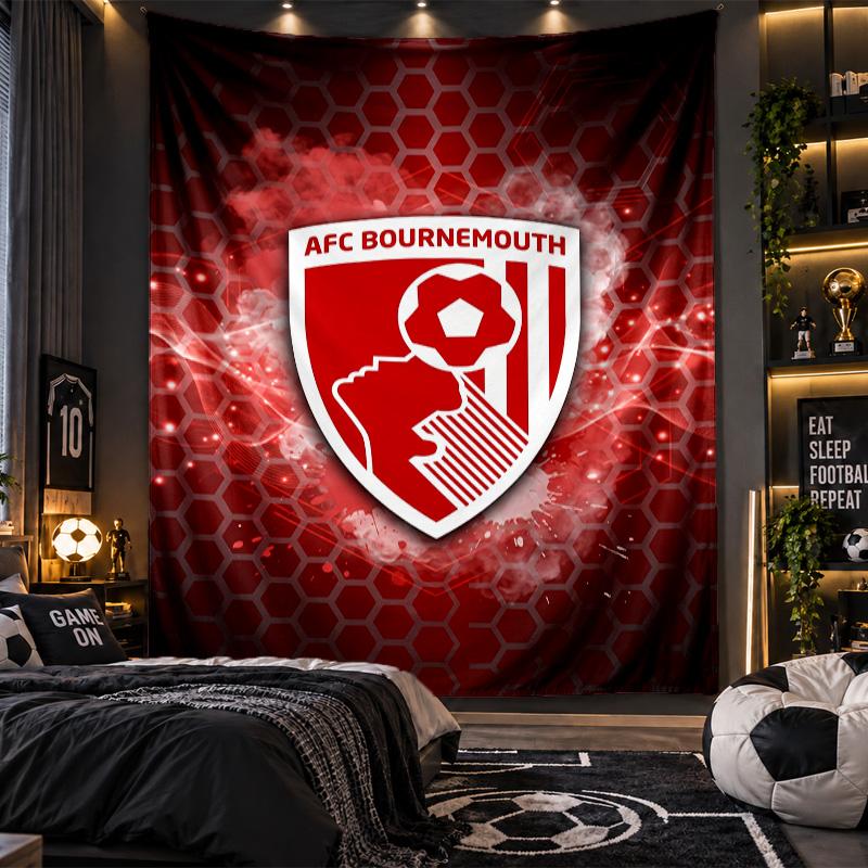 Wall Hanging Tapestry Bournemouth Football Print Cloth for Living Room Bedroom Home Decor