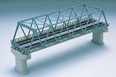 TOMIX N gauge двухпролетный ферменный металлический мост F синий двухпутный ПК опоры 2 шт. в комплекте 3051 железнодорожная модель принадлежности
