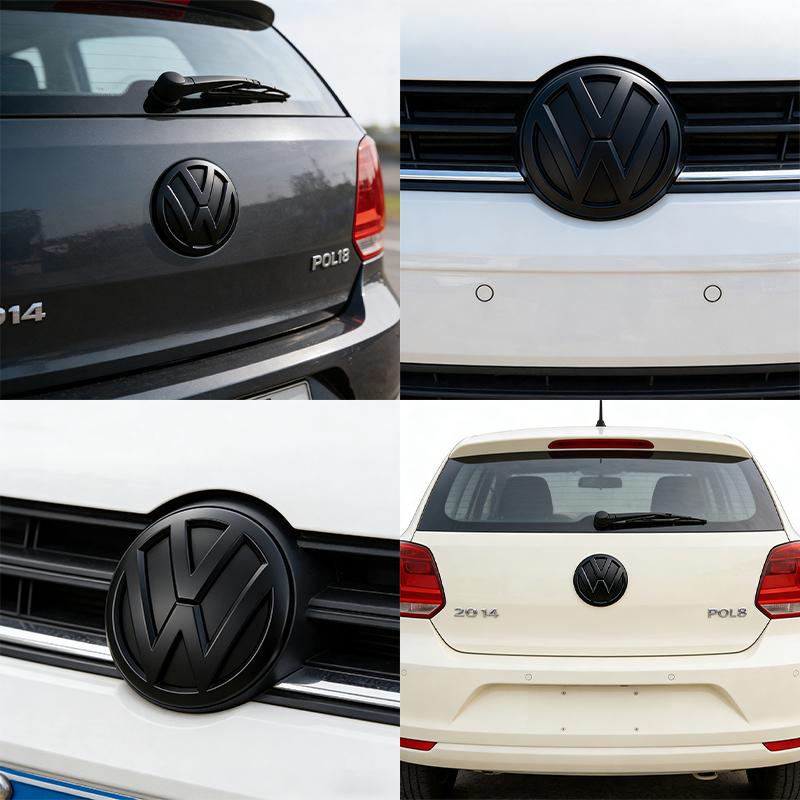 ABCD1 VW Car Front Grill Badge Rear Trunk Lid Emblem Logo 6C0853600 Auto Accessories For Volkswagen Polo 6 6C 2014 2015 2016 2017 2018