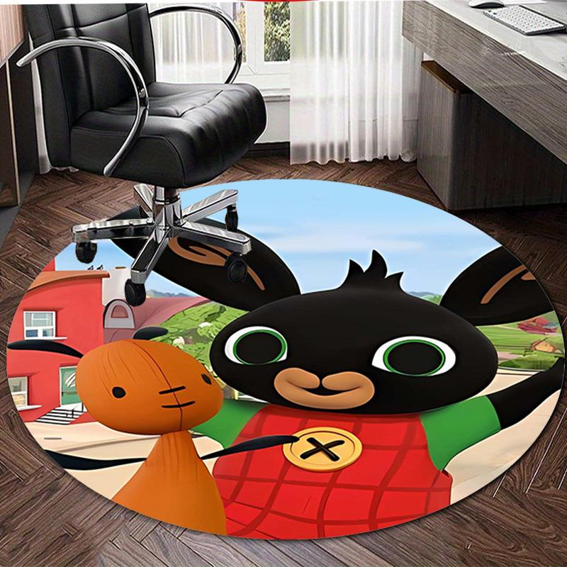 1pc Bing Bunny3 Design Printed Area Round Carpet for Bedroom Living Room Home Decor Rugs Mat Non Slip Mat Rug for Bedside