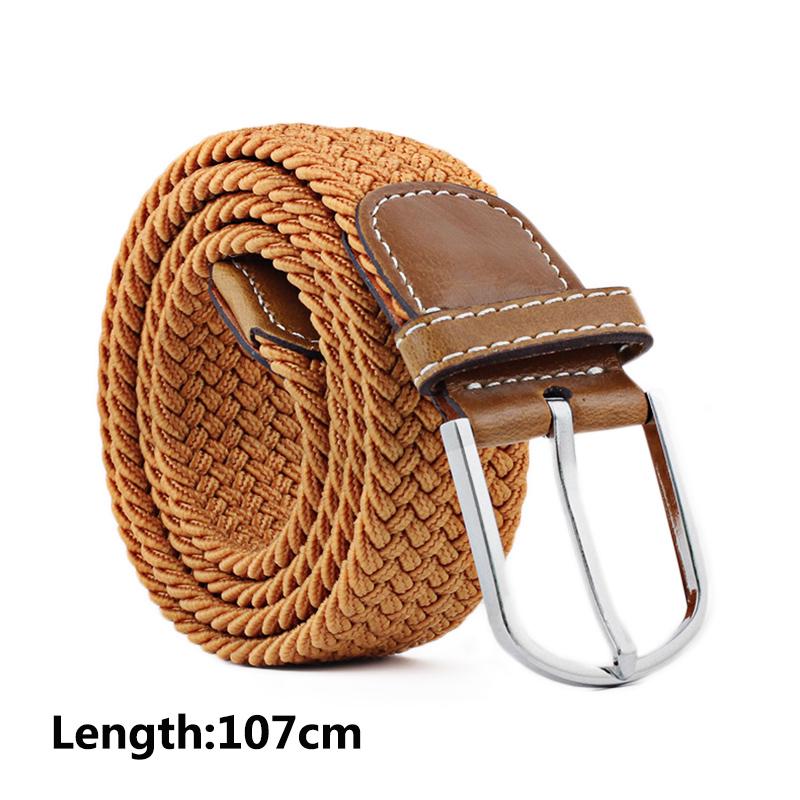 Unisex Elastic Solid Knitted Canvas Belt Decoration Women Men Pin Buckle Strap Clothing Accessories