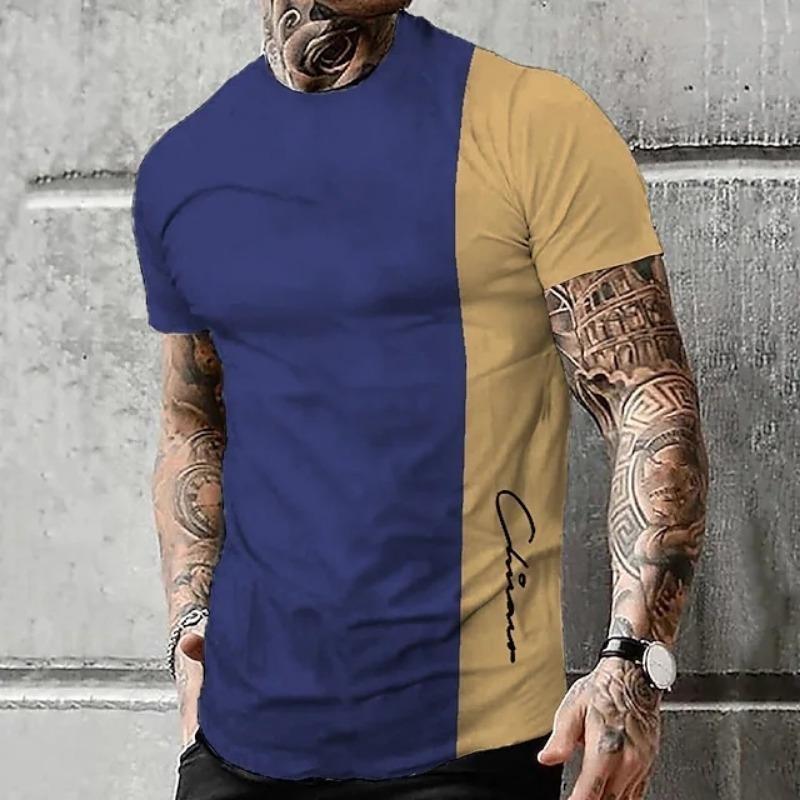 Men's Vintage T-shirt 3D Gradient Print Short Sleeve Tops Summer Casual Street T Shirt Oversized Tee Shirt Kids Clothes