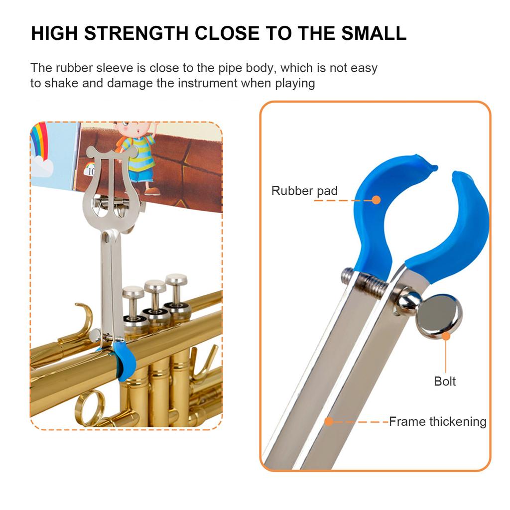 Trumpet Trombone Sheet Music Clip Music Book Clip Trumpet Music Holder Metal Music Stand Trumpet Marchings Bands Holder