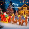 12.14FT Christmas Inflatable Toys Xmas Yard Party Decoration Santa Sleigh Reindeer Home Supplies Ornament Festive Gift LED Light