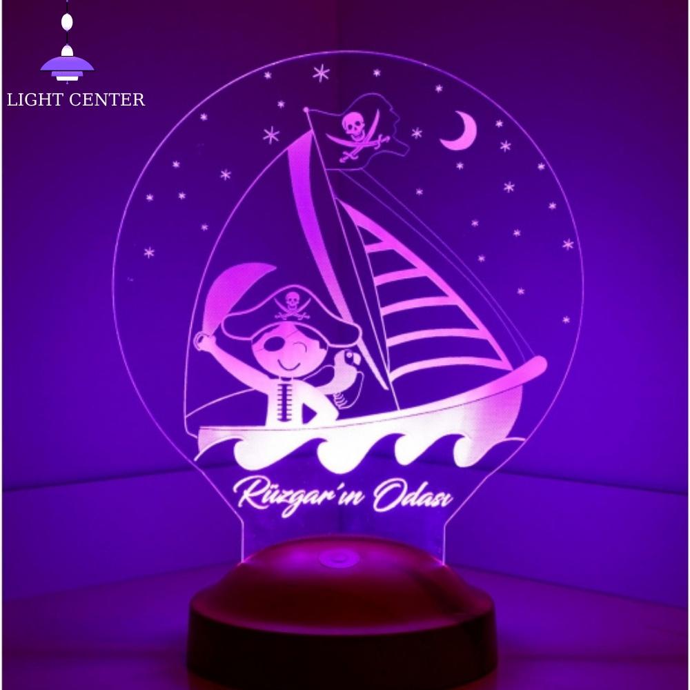 3D Customizable/ Pirate Themed Night Lamps Kids Desk Decor Bedside Lamps Cool Bedroom Lights Cool Stuff