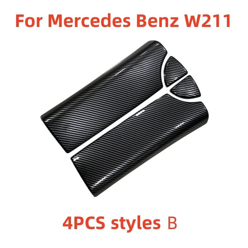 2025 Hot Racing Grills Carbon fiber Car Center Console Lid panel Armrest Box Trim Protective Cover Stickers For Mercedes Benz E