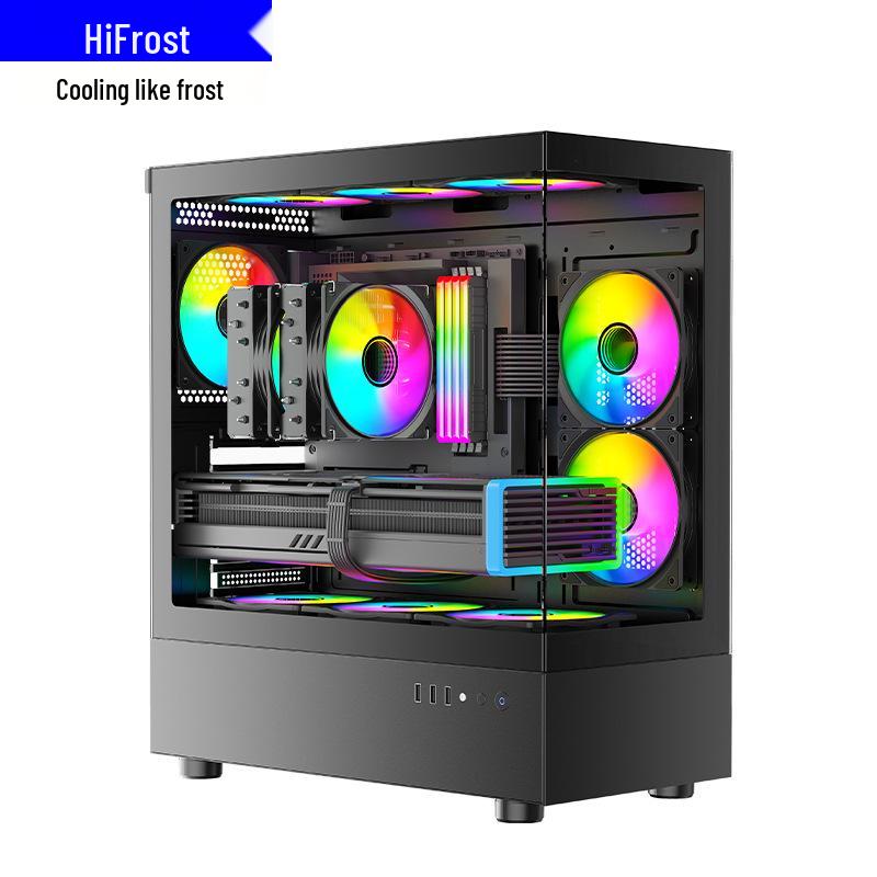 X99 Многоплатформенный двухбашенный воздушный кулер с двумя 12-см светодиодными вентиляторами, 6 тепловыми трубками и системой контроля температуры, бесшумное охлаждение процессора.