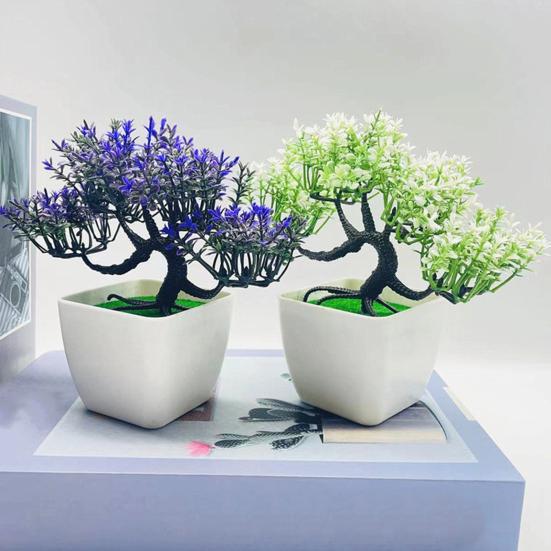 Искусственный бонсай Реалистичный вид Геометрическая форма В горшке Не выцветающий Не увядающий Не требующий ухода