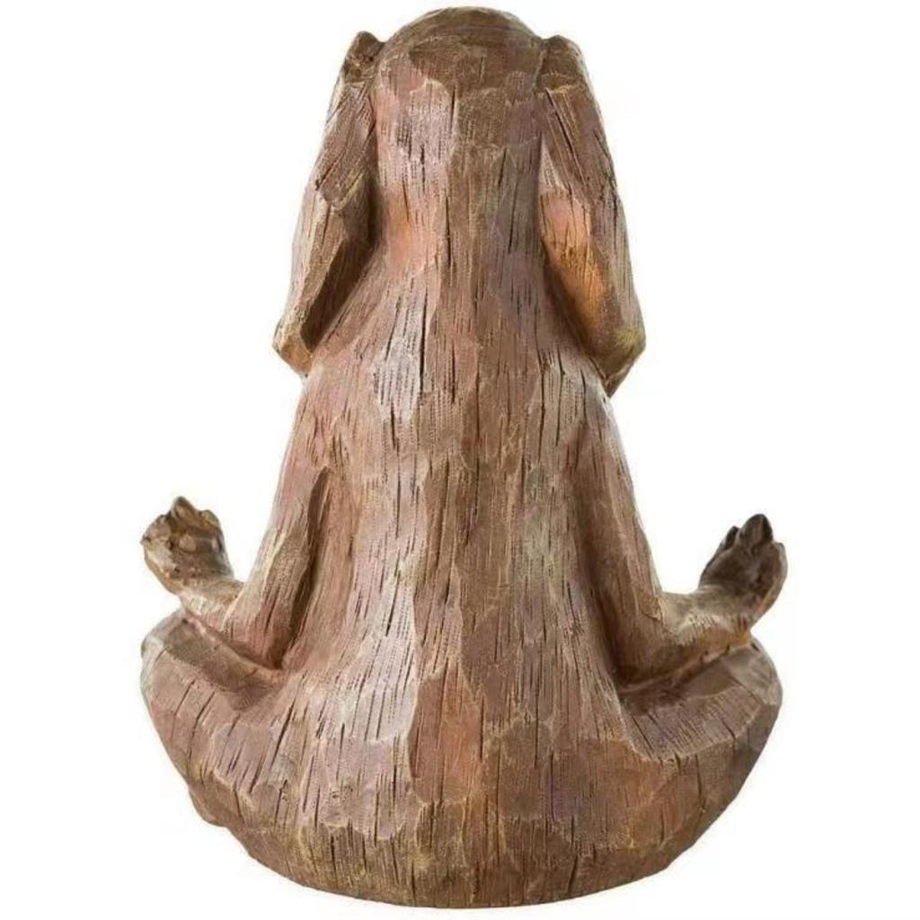 Collectible Figurine - Yoga Bunny Figurine - Handcrafted Lotus Pose - Home & Garden Decor, Handmade Rabbit Yoga Tabletop Shelf Zen Decor Figurines