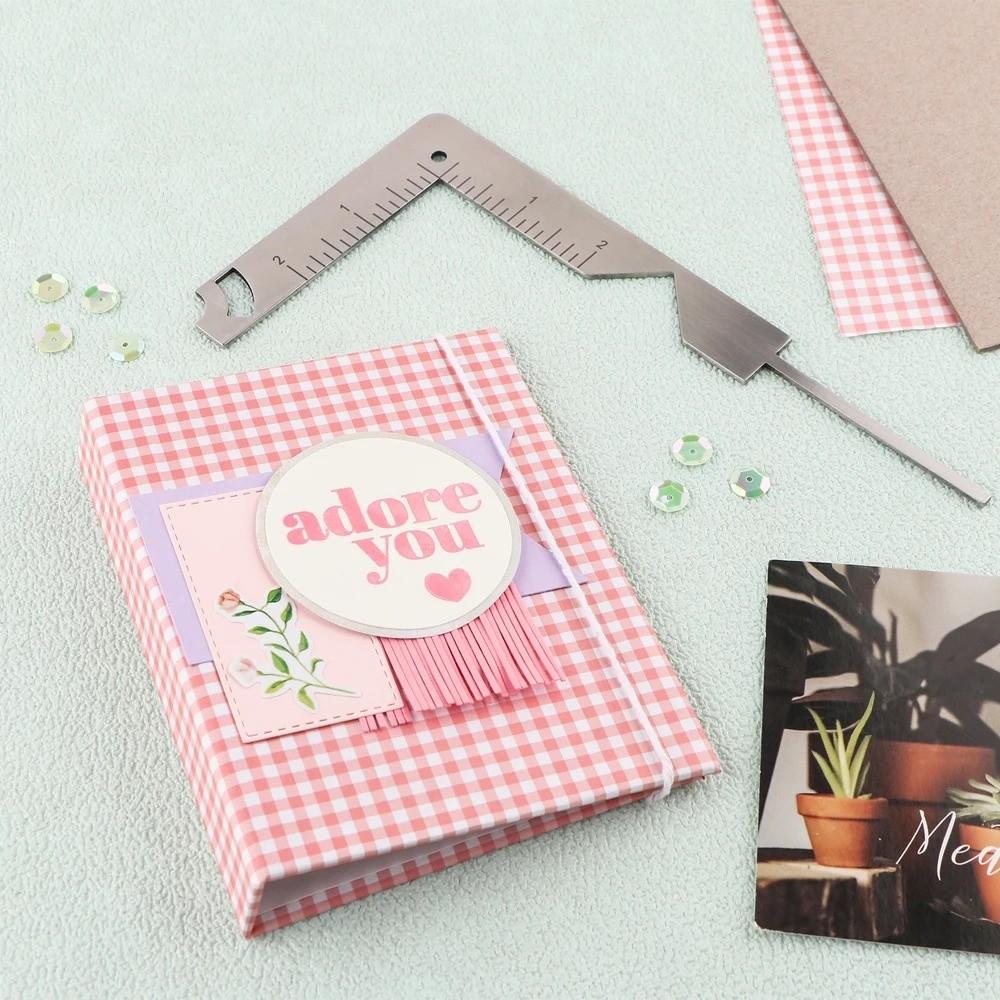 Multi-Function Book Cover Guide 5-in-1 Gauge Ruler Durable Book Cover Positioning Ruler