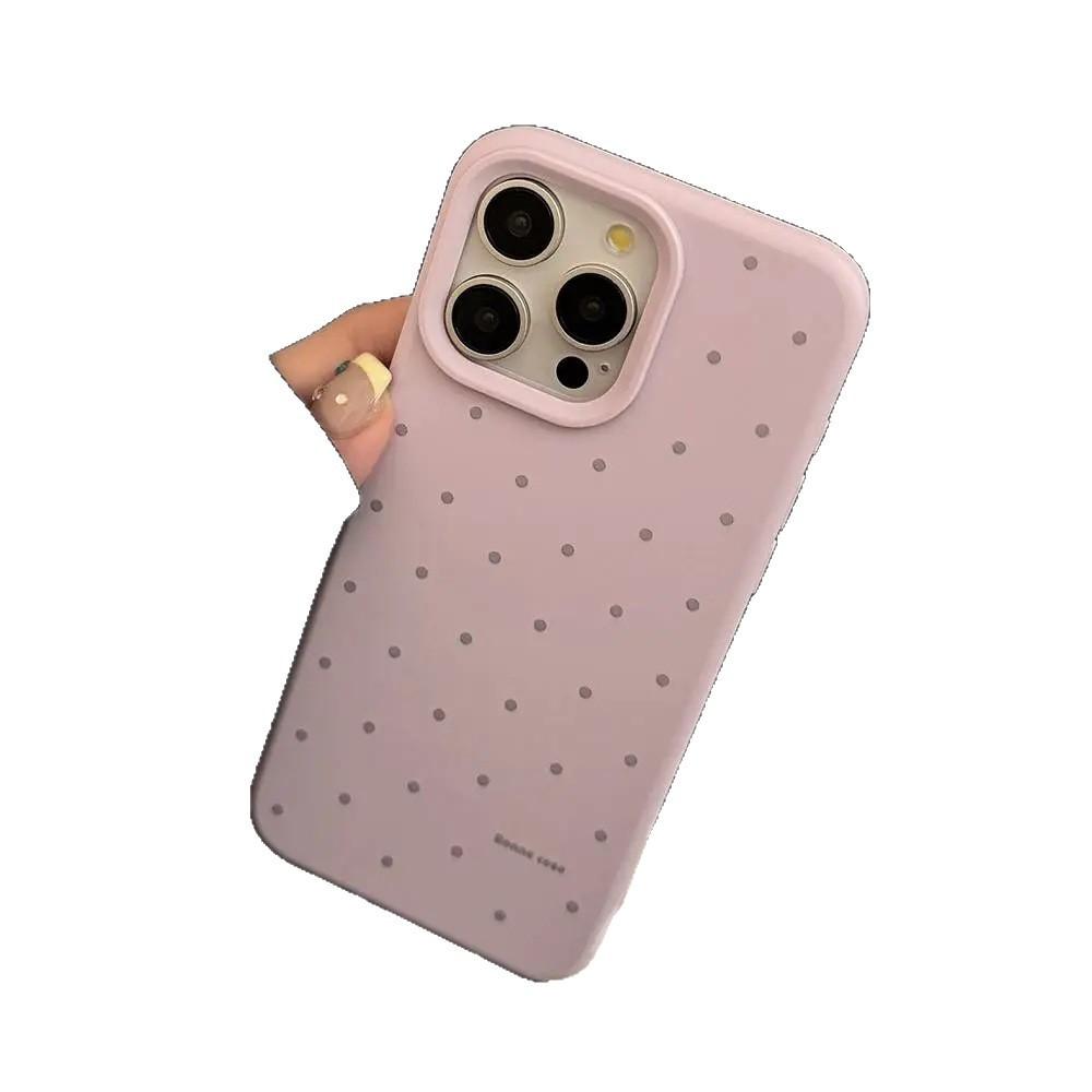 Корейские полноэкранные чехлы в горошек подходят для iPhone 16/17promax, чехол для мобильного телефона Apple 15, жидкий 13, ощущение кожи 14, наборы