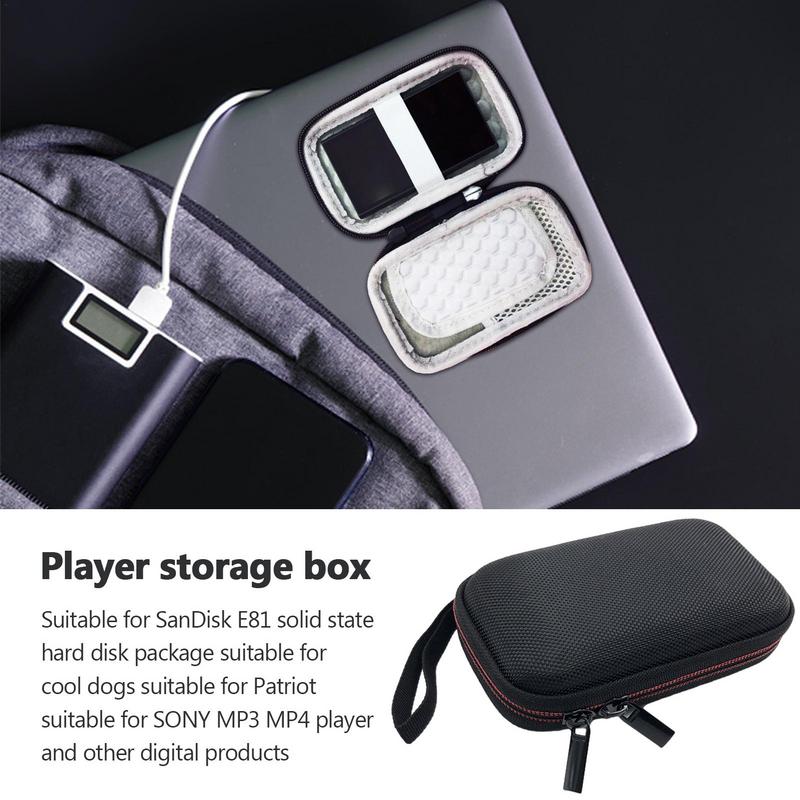 Hard Disk Case For Kugou MP3 Player Waterproof Hard Case Black MP4 Player Bags Travel State Drive Pouch MP3 Player Organizer 4