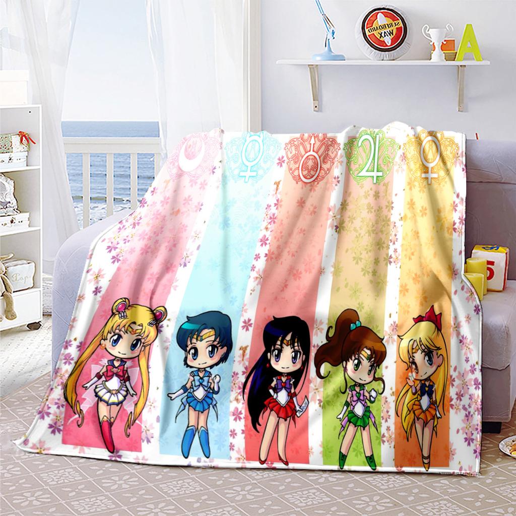 Japanese anime cute cartoon theme Sailor Moon Tsukino Usagi blanket suitable for home beds, sofa covers, office nap, outdoor warm blankets O4
